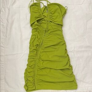 Elegant Green Ruched Dress
